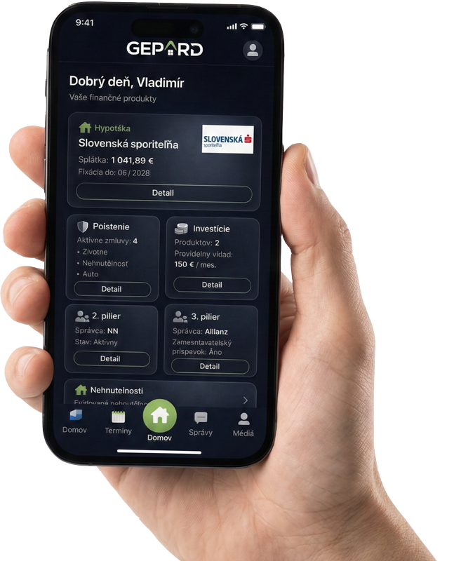 Gepard aplikácia - prehľad portfólia